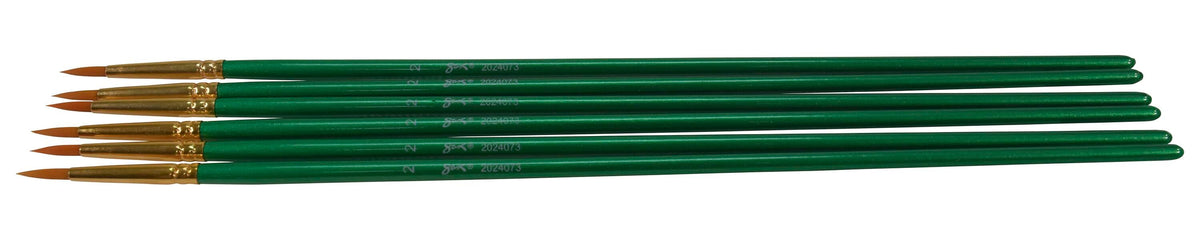 BRUSH OPTIMUM GOLDEN TAKLON LH RND SZ 2 - SAX PACK OF 6