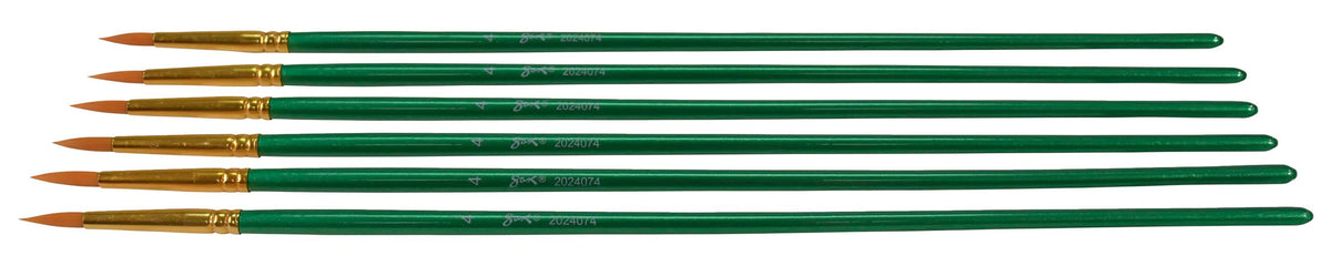 BRUSH OPTIMUM GOLDEN TAKLON LH RND SZ 4 - SAX PACK OF 6