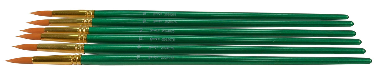 BRUSH OPTIMUM GOLDEN TAKLON LH RND SZ 10 - SAX PACK OF 6