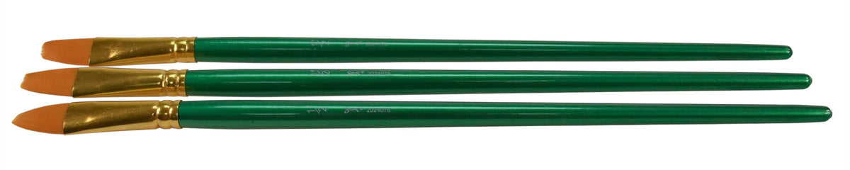 BRUSH OPTIMUM GOLDEN TAKLON LH FLAT 1/2 IN - SAX PACK OF 3