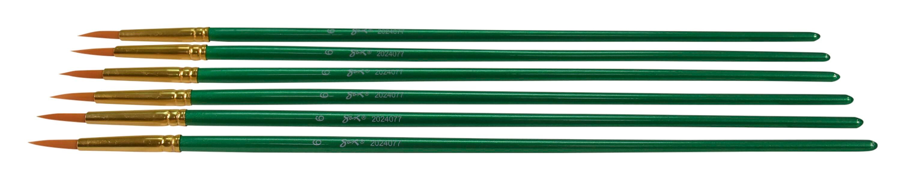 BRUSH OPTIMUM GOLDEN TAKLON LH RND SZ 6 - SAX PACK OF 6