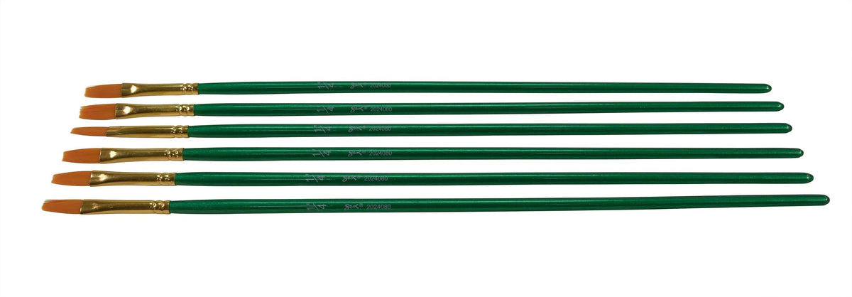 BRUSH OPTIMUM GOLDEN TAKLON LH FLAT 1/4 IN - SAX PACK OF 6