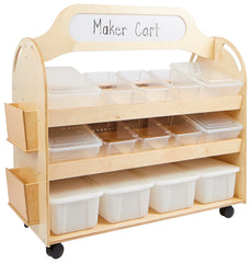KIT CART MAKERSPACE MOBILE - WITH TRANSLUCENT AND CLEAR TRAYS