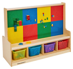 KIT ROOM DIVIDER MAGNETIC PANEL AND STD BUILDING GRIDS WITH 4 TRANSLUCENT COLORED TRAYS
