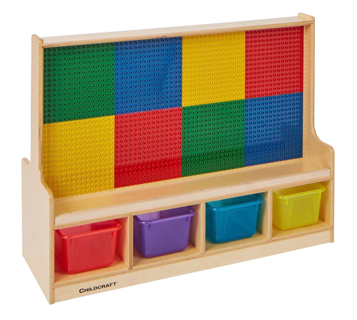 KIT ROOM DIVIDER MAGNETIC PANEL AND PRESCHOOL BUILDING GRIDS WITH 4 TRANSLUCENT COLORED TRAYS