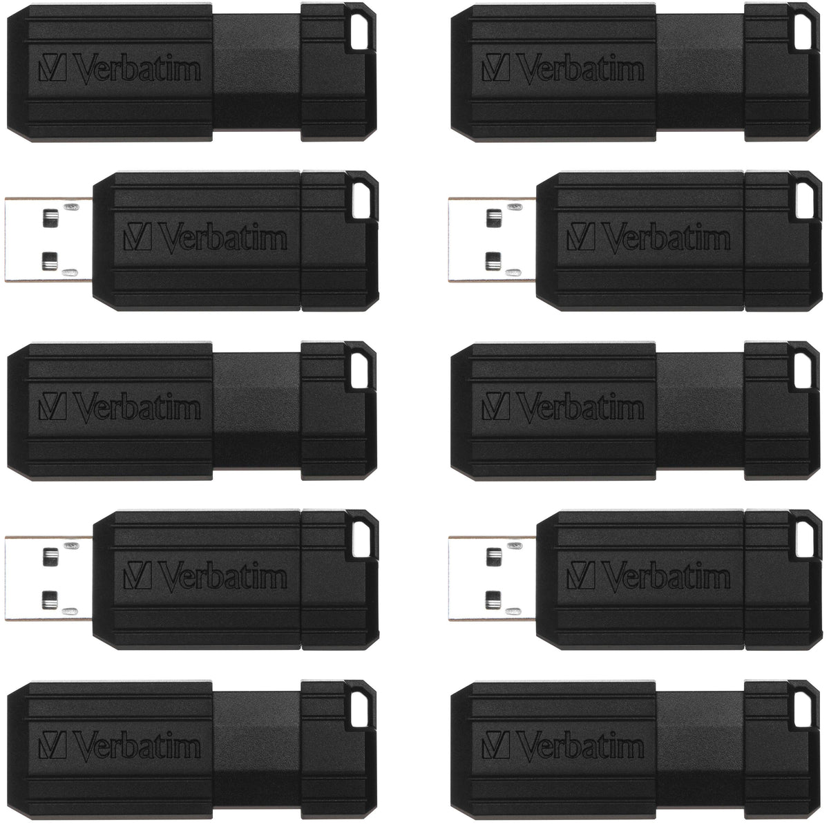 FLASH DRIVE USB PINSTRIPE 32 GB PK OF 10 VERBATIM VER70062