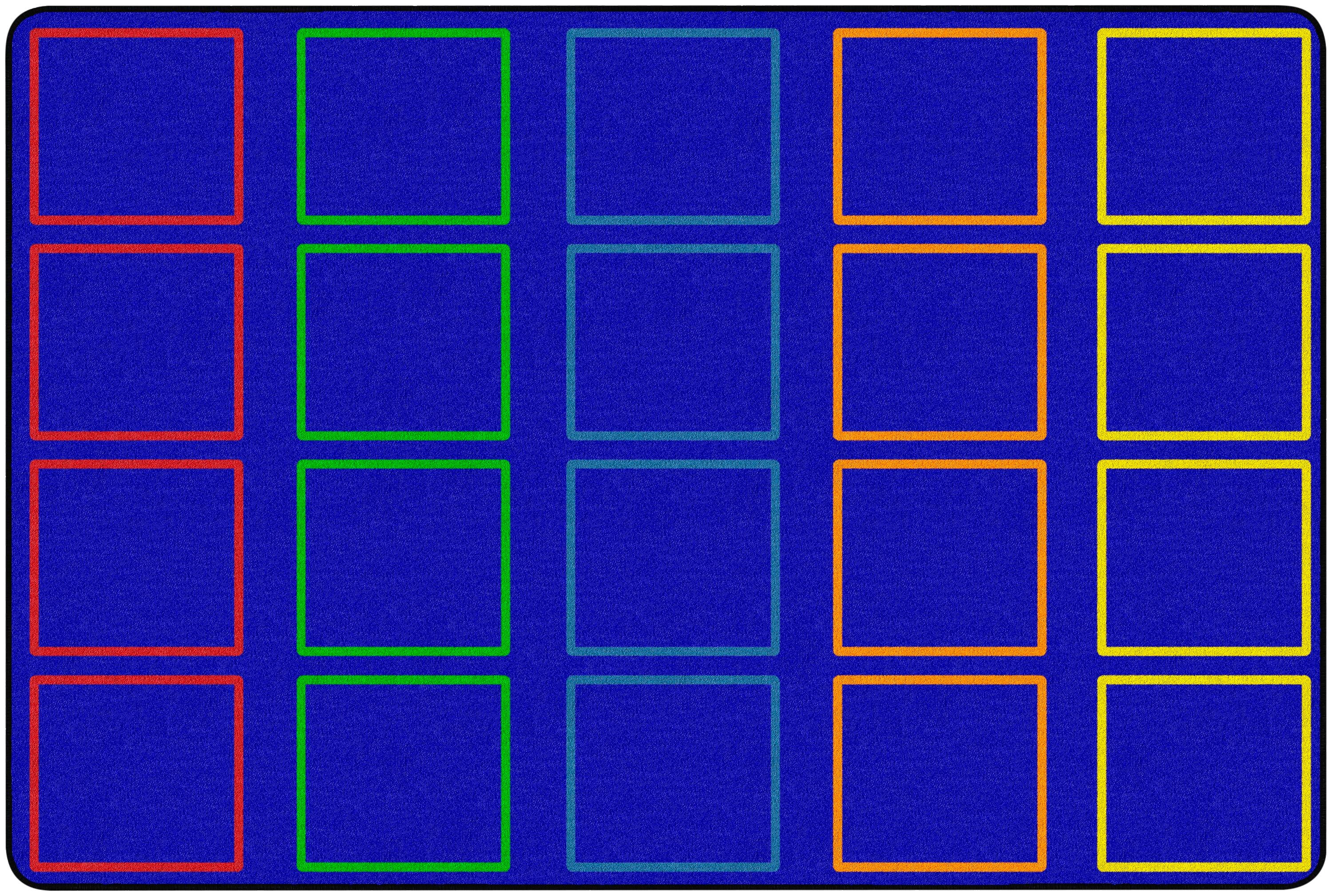 CHILDCRAFT - CARPETS - RAINBOW SQUARES - RECTANGLE - 6 FT X 9 FT - SPECIFY NUMBER OF SEATS - SPECIFY CARPET COLOR