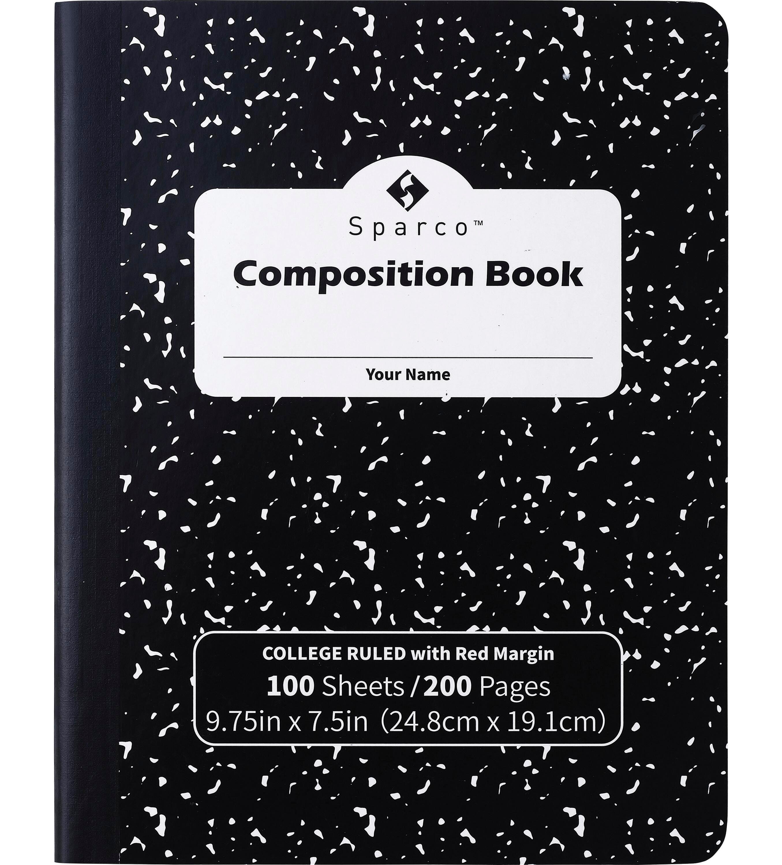 COMPOSITION NOTEBOOK 8X10.5 IN 1 SUB COLLEGE RULED 100 SHTS PK OF 12 SPR00333