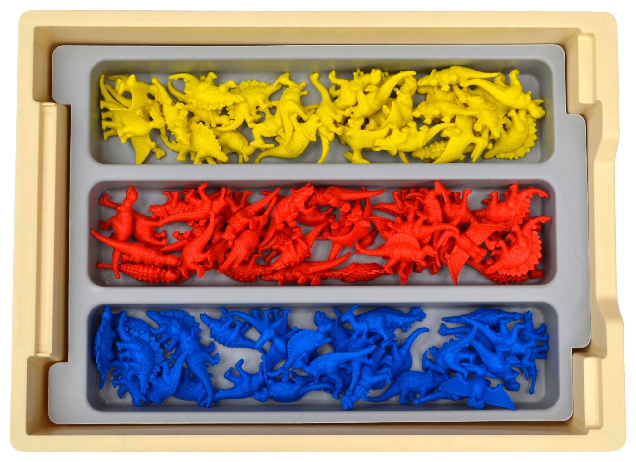 GRATNELLS MOLDED 3 SECTION INSERT FOR F1 TRAY - PACK OF 6 - GRAY