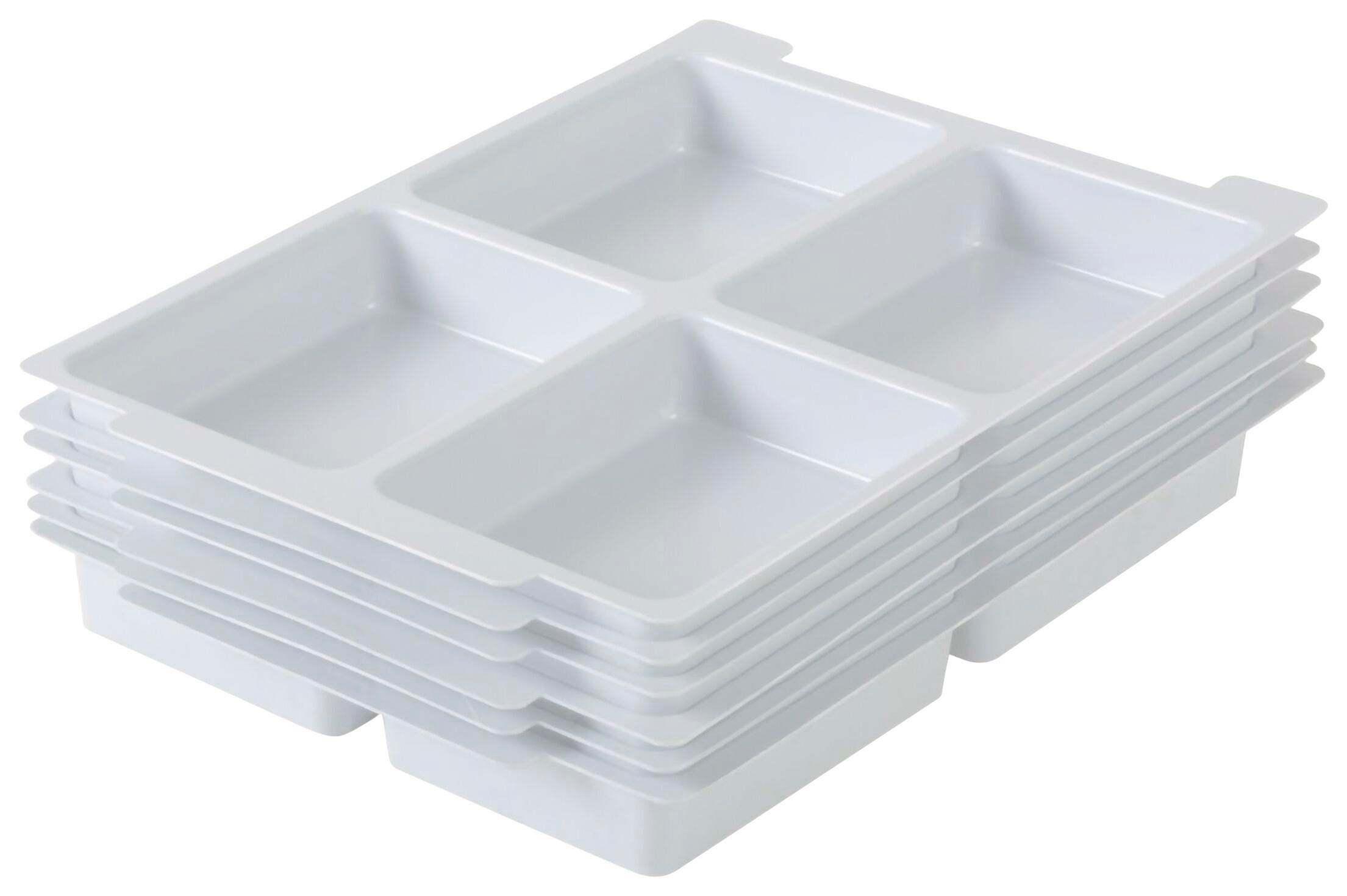 GRATNELLS MOLDED 4 SECTION INSERT FOR F1 TRAY - PACK OF 6 - GRAY