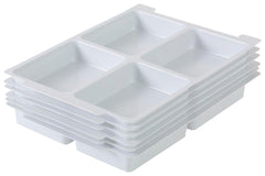 GRATNELLS MOLDED 4 SECTION INSERT FOR F1 TRAY - PACK OF 6 - GRAY