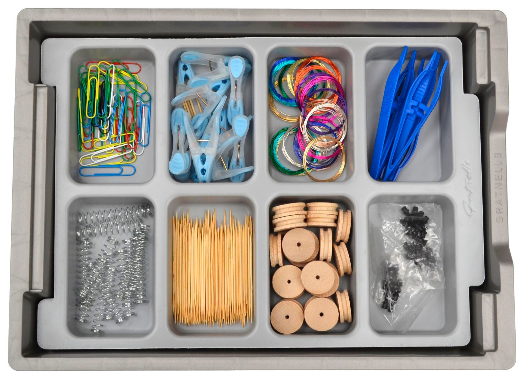 GRATNELLS MOLDED 8 SECTION INSERT FOR F1 TRAY - PACK OF 6 - GRAY