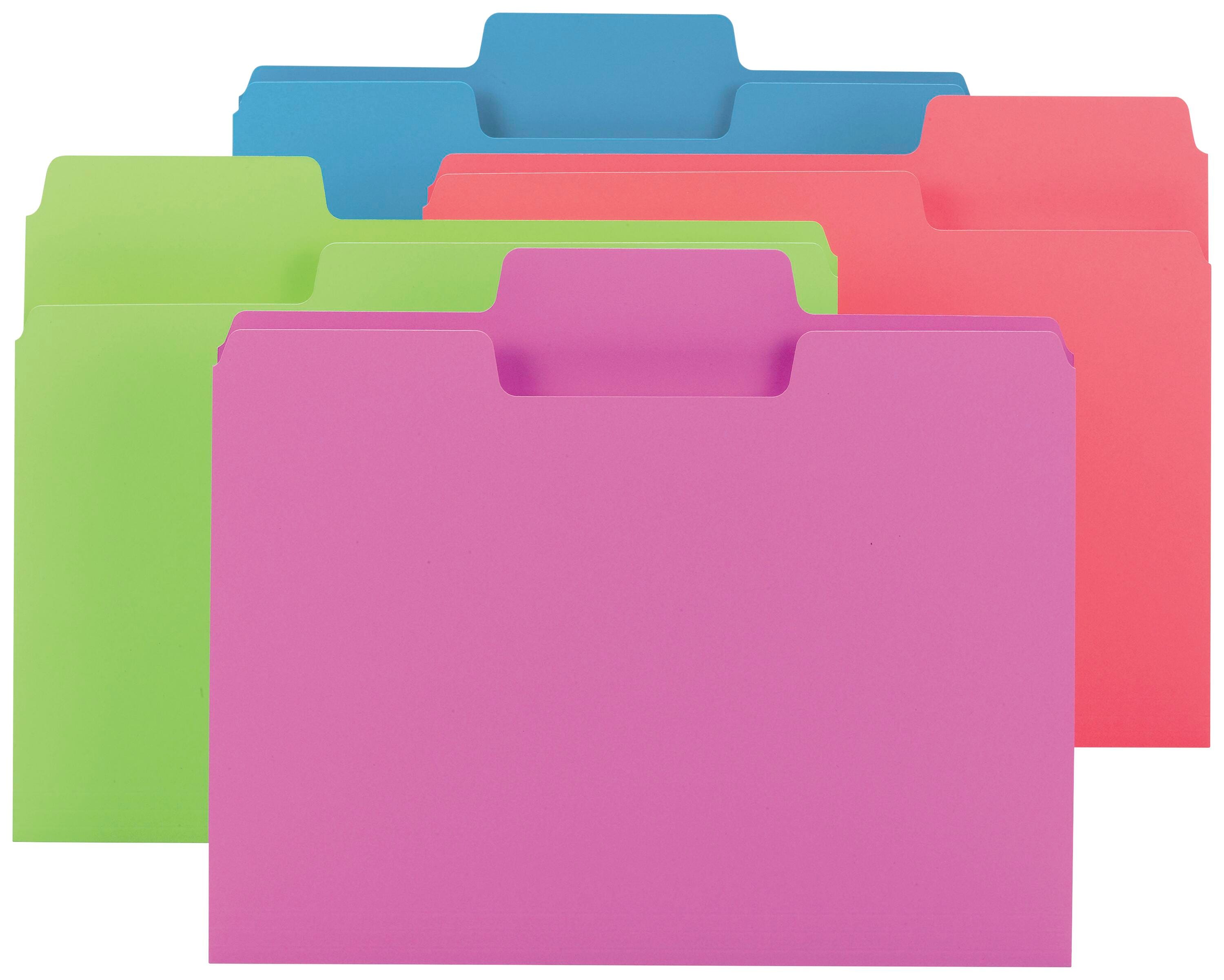 FILE FOLDER LETTER 1/3 CUT ASST PK OF 24 SMD11957