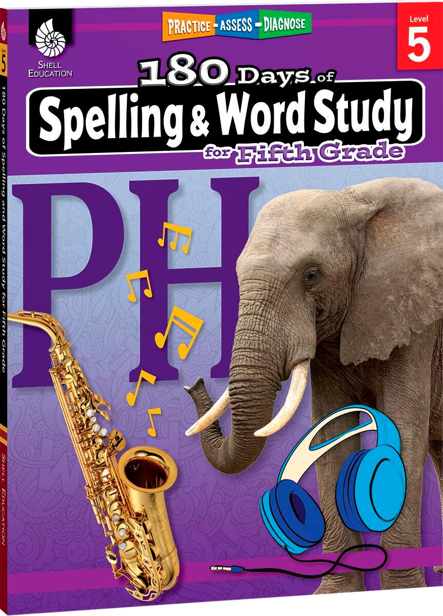 WORKBOOK 180 DAYS SPELLING/WORD STUDY GR 5