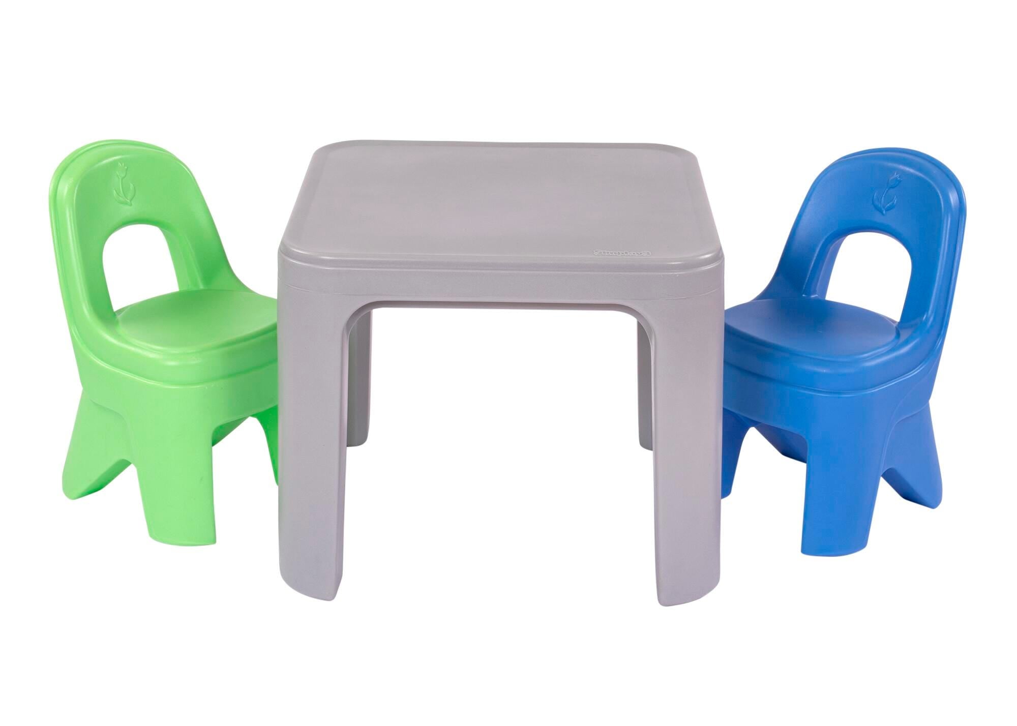 SIMPLAY3 PLAY AROUND TABLE AND CHAIR SET - PERIWINKLE AND LIME CHAIRS