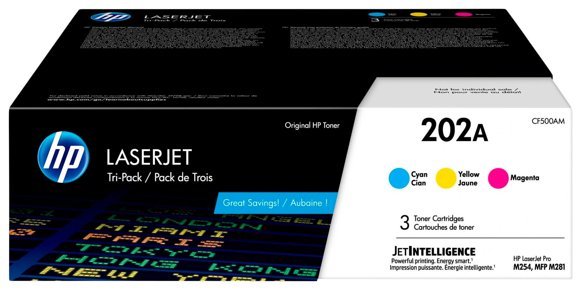 CARTRIDGE INK TONER HP HEWCF500AM TRI-COLOR PK OF 3