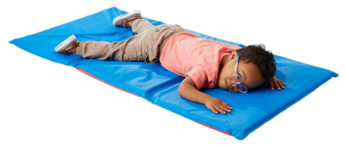 CHILDCRAFT PREMIUM REST MAT 3 FOLD - 1 INCH - RED AND BLUE - PACK OF 10