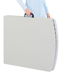 STURDY FOLD-IN-HALF TABLE - 30 X 72 IN - SPECKLED GRAY