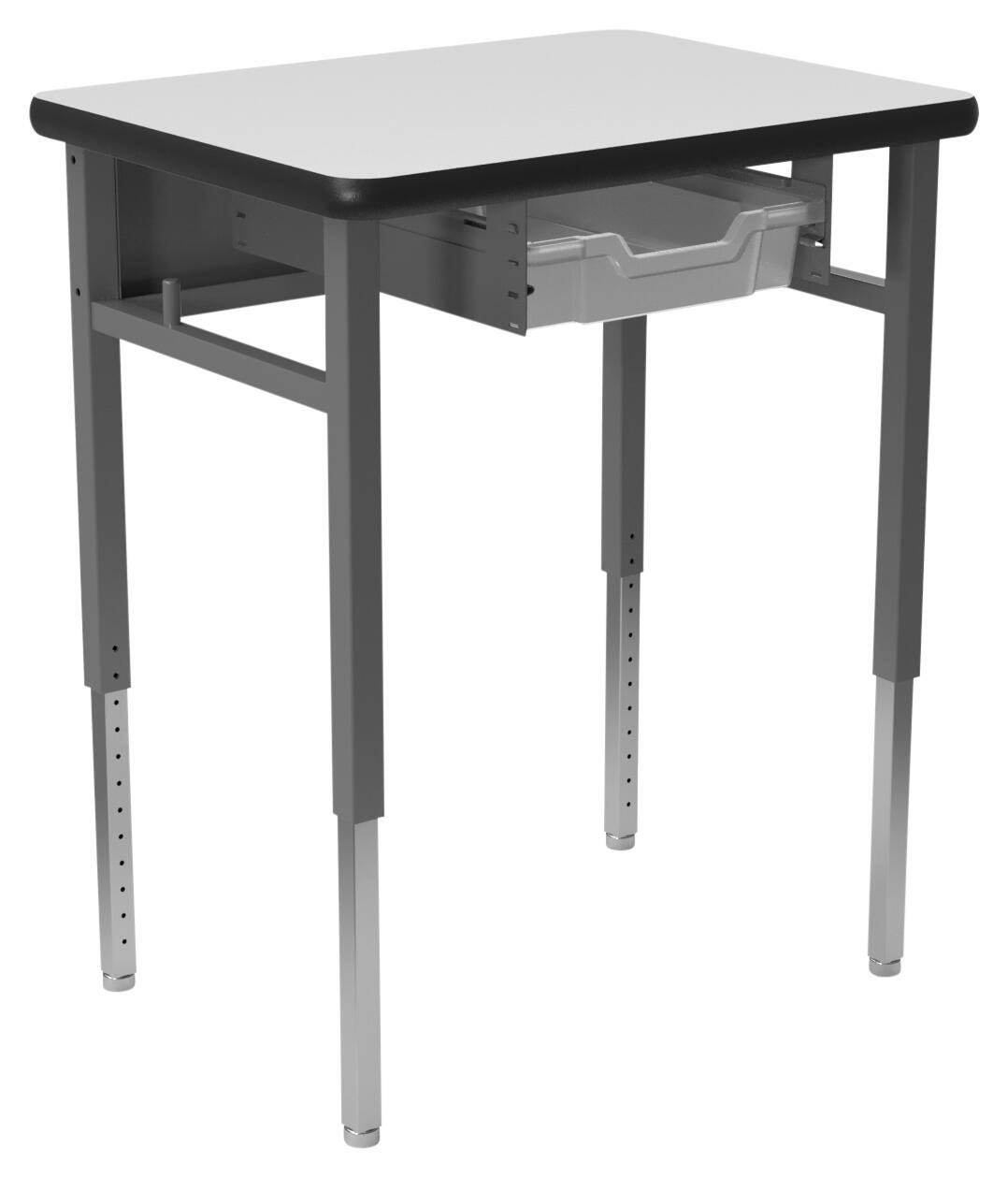 DESK - CLASSROOM SELECT - ADVOCATE SERIES DESK - 4-LEG SINGLE STUDENT - 26 W X 20 D - MARKERBOARD - LOCKEDGE - SPECIFY TOP COLOR - SPECIFY EDGE COLOR - TOTE RAILS