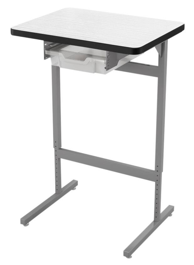DESK - CLASSROOM SELECT - ADVOCATE SERIES DESK - PEDESTAL LEG SINGLE STUDENT - 26 W X 20 D - LAMINATE - T-MOLD - SPECIFY TOP COLOR - SPECIFY EDGE COLOR - TOTE RAILS