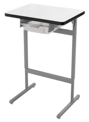 DESK - CLASSROOM SELECT - ADVOCATE SERIES DESK - PEDESTAL LEG SINGLE STUDENT - 26 W X 20 D - MARKERBOARD - T-MOLD - SPECIFY TOP COLOR - SPECIFY EDGE COLOR - TOTE RAILS