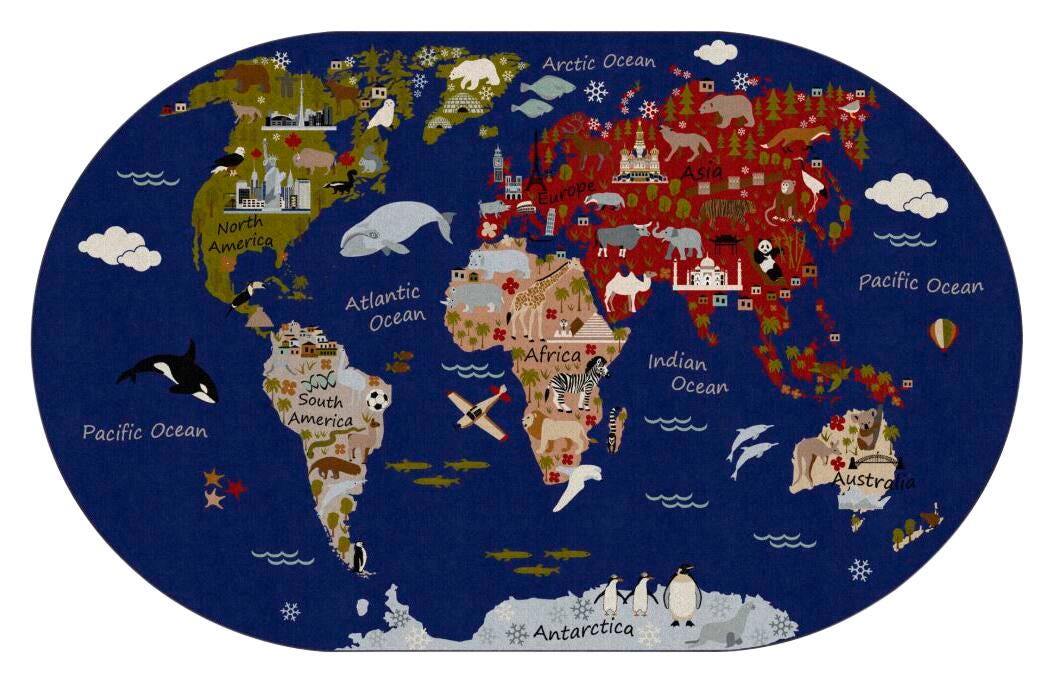 FLAGSHIP CARPETS - WORLD TRAVELER - 6 FT X 8 FT 4 IN RECTANGLE - EARTH TONE