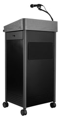 LECTERNS - OKLAHOMA SOUND GSL SERIES GREYSTONE WIRED MICROPHONE LECTERN - 23-1/2 X 19-1/4 X 45-1/2 IN - CHARCOAL