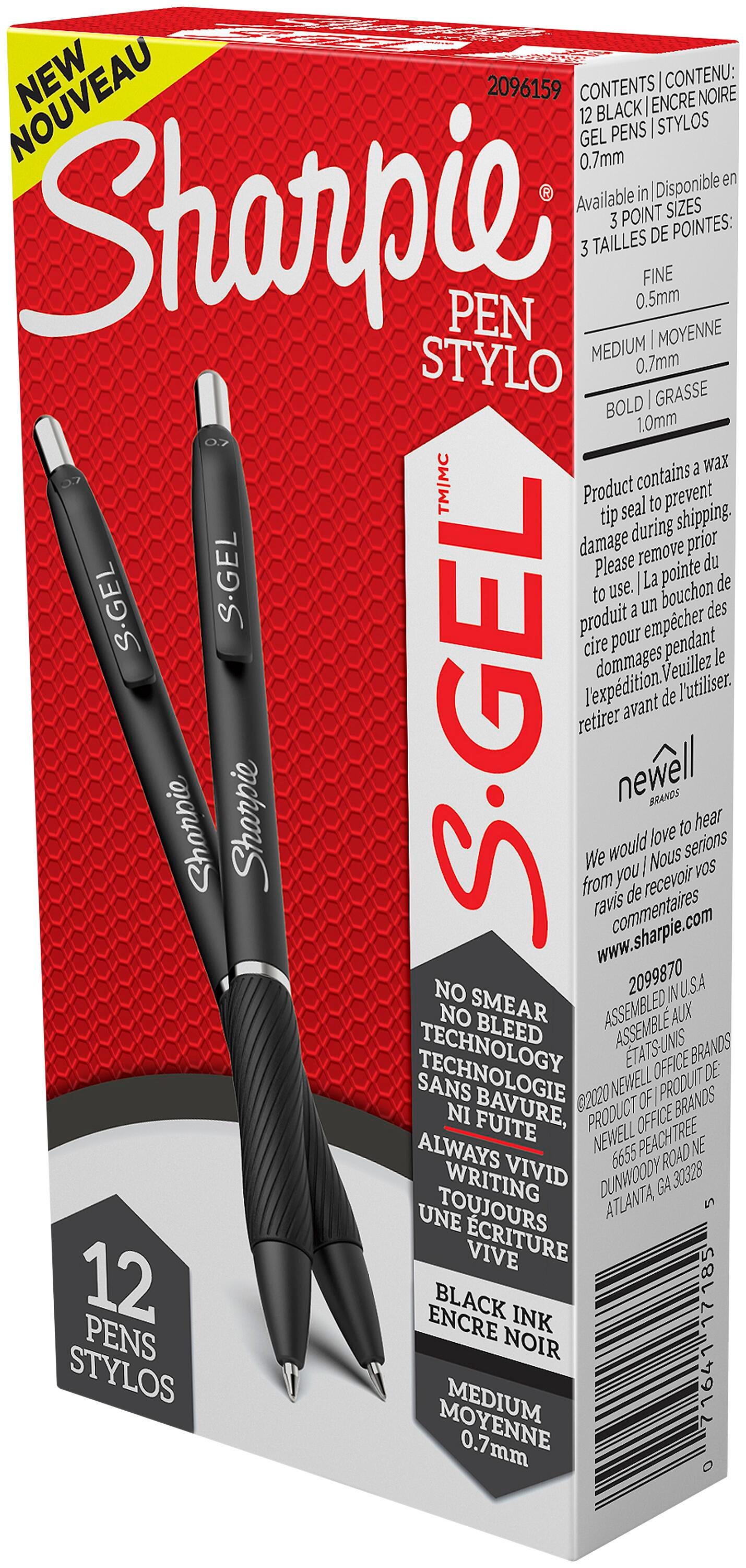 PEN SHARPIE GEL 0.7 MM BLACK PACK OF 12