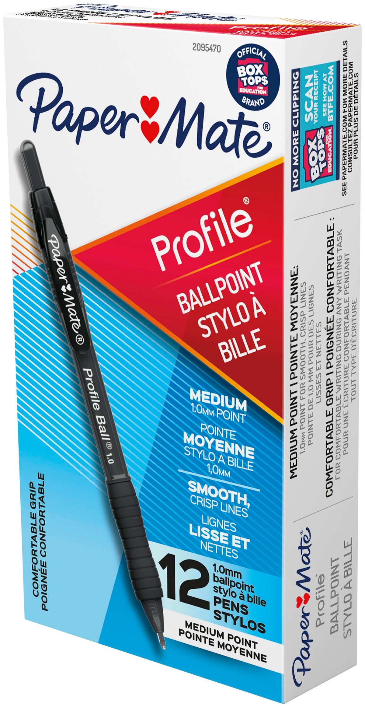 PEN PM PROFILE BALLPOINT RT 1.0MM BLACK PACK OF 12