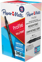 PEN PM PROFILE BALLPOINT RT 1.0MM BLACK PACK OF 36