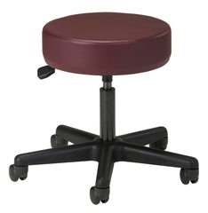 STOOL - CLINTON - PNEUMATIC STOOL - BURGUNDY UPHOLSTERY - BLACK BASE - 5-LEG