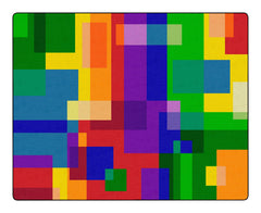 CHILDCRAFT - CARPETS - GEO SQUARES - RECTANGLE - 6 FT X 9 FT - SPECIFY CARPET COLOR