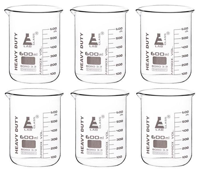 BEAKER HEAVY DUTY GLASS 600ML PK12