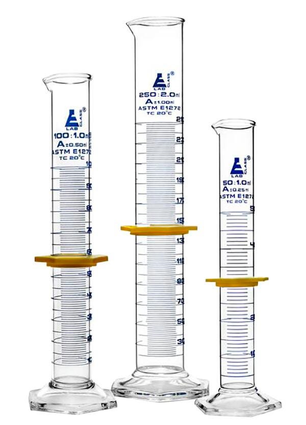 CYL SET HEX BASE 50 100 250ML CLASS A