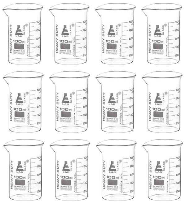 BEAKER HEAVY DUTY GLASS 100ML PK12