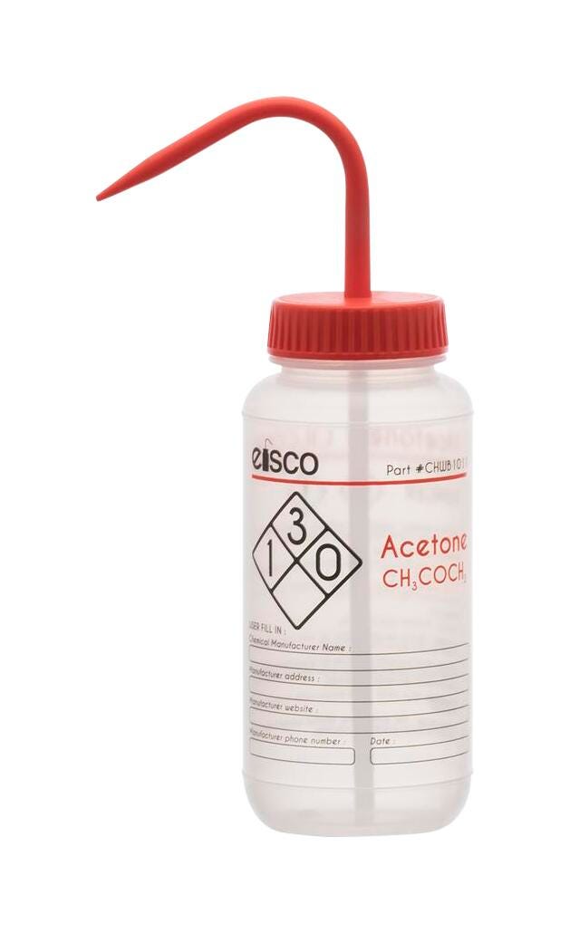 WASH BOTTLE ACETONE 500ML 2 COLOR