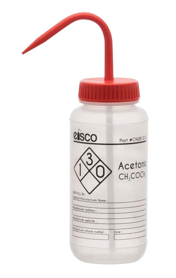 WASH BOTTLE ACETONE 500ML 1 COLOR