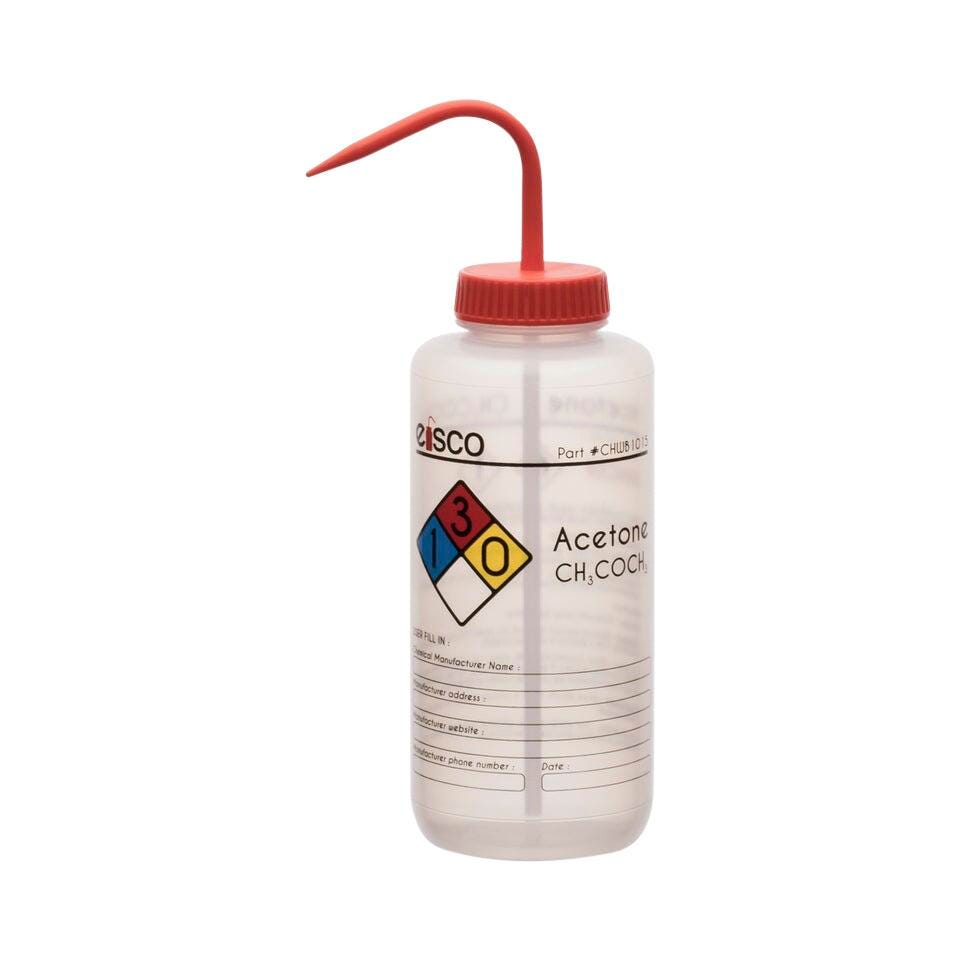 WASH BOTTLE ACETONE 1000ML 4 COLOR