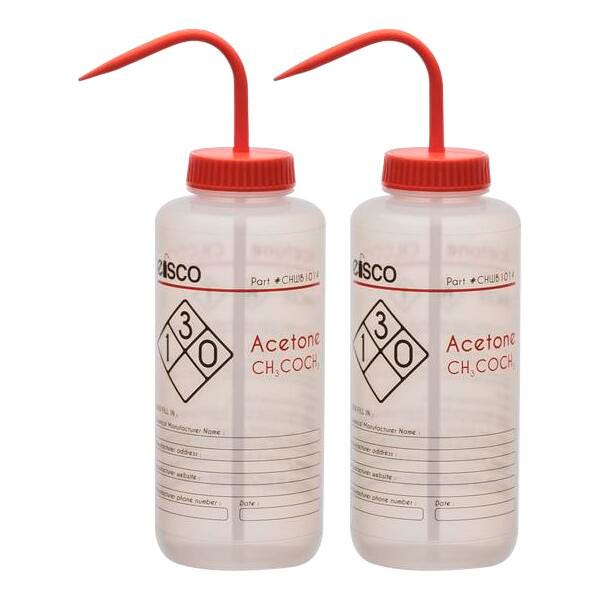 WASH BOTTLE ACETONE 1000ML 2 COLOR PK2