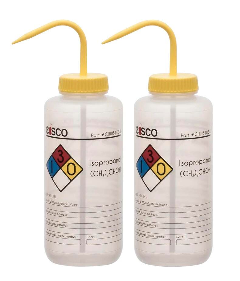 WASH BOTL ISOPROPANOL 1000ML 4 COLOR PK2