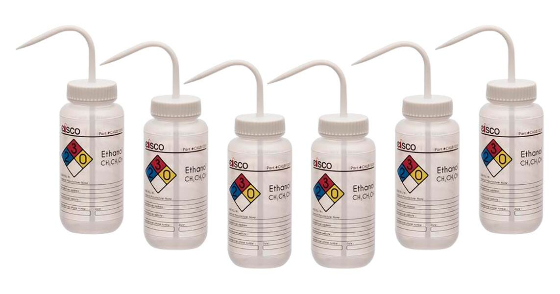 WASH BOTTLE ETHANOL 500ML 4 COLOR PK6