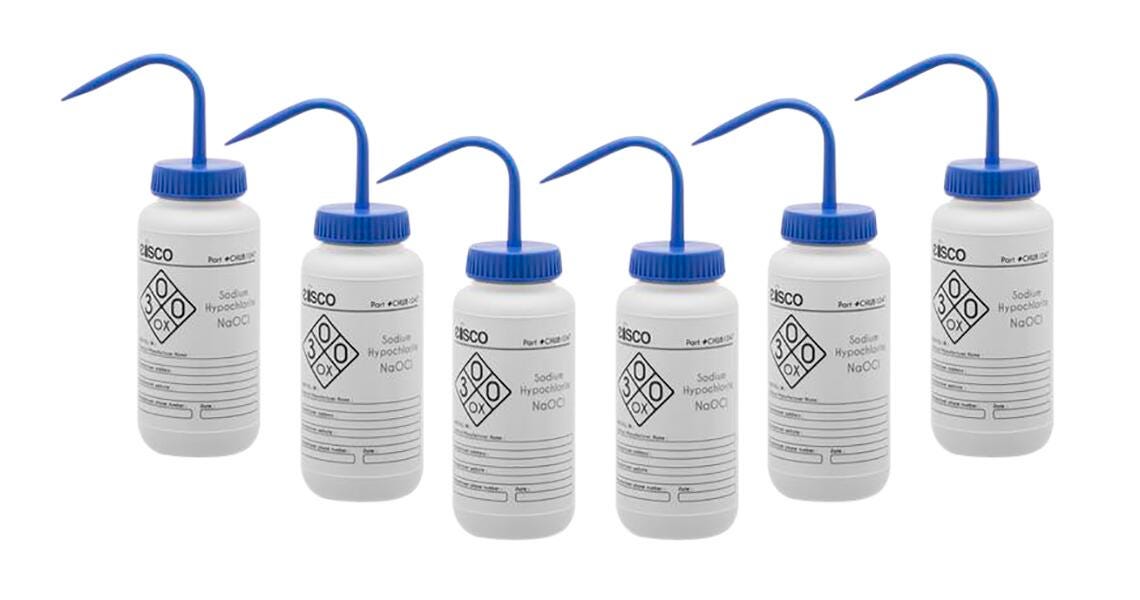 WASH BOTTLE SODIUM HYPOCHLORITE 500 ML 2 COL