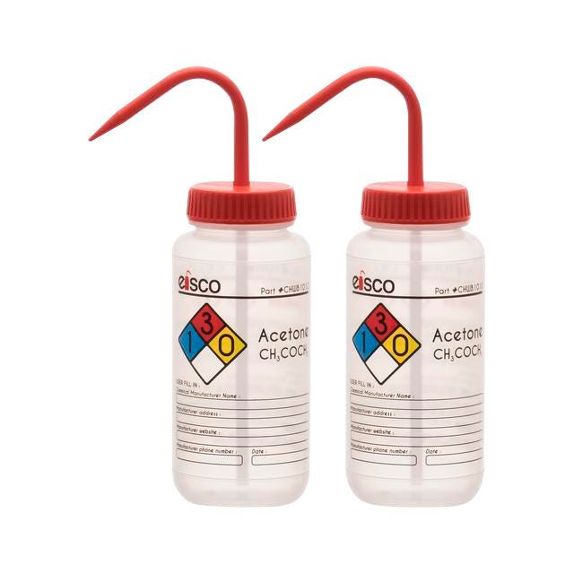 WASH BOTTLE ACETONE 500ML 4 COLOR PK2