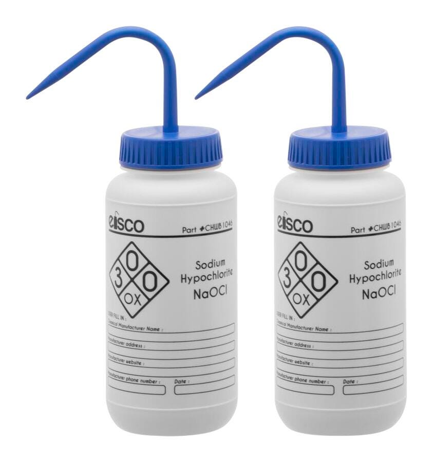 WASH BOTL SODIUM HYPOCHLORITE 500ML 1 COL PK2