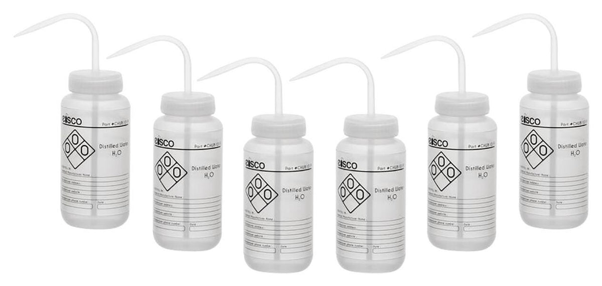 WASH BOTL DISTILLED WATER 500ML 1 COLOR PK6