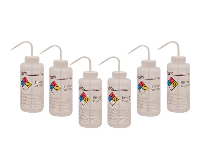 WASH BOTTLE ETHANOL 1000ML 4 COLOR PK6