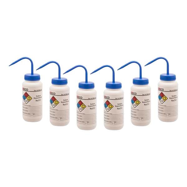 WASH BOTTLE SODIUM HYPOCHLORITE 500ML 4 COLOR