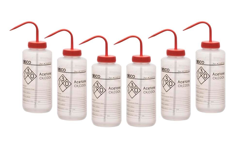 WASH BOTTLE ACETONE 1000ML 1 COLOR PK6