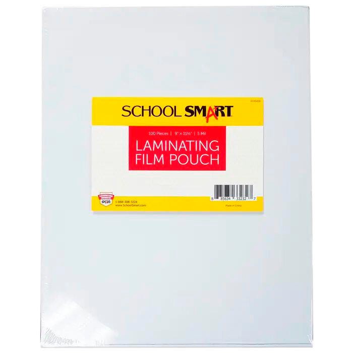SCHOOL SMART LAMINATING POUCH - LETTER SIZE - 9 X 11-1/2 INCH - 5MIL - PACK OF 100