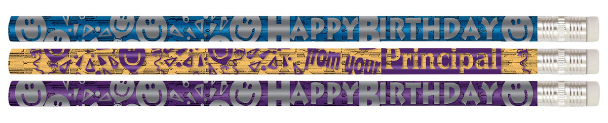 PENCILS AWARD HAPPY BIRTHDAY FROM PRINCIPAL PACK OF 12